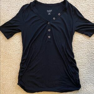 Isabel Maternity by Ingrid & Isabel Black Short Sleeve Henley